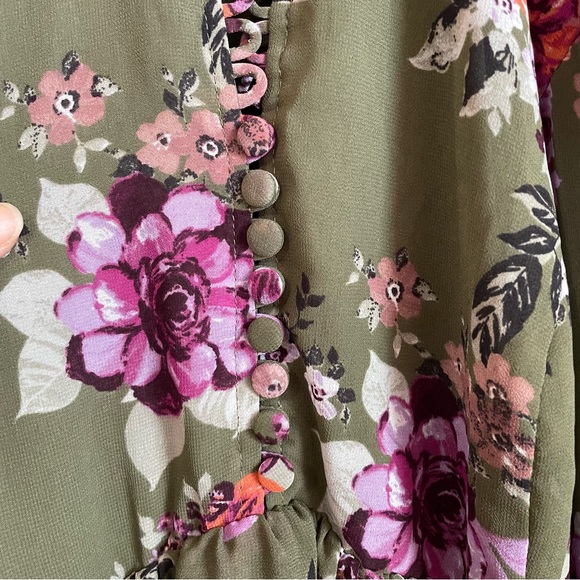 Torrid Olive Green Floral Dress - Picture 9 of 10